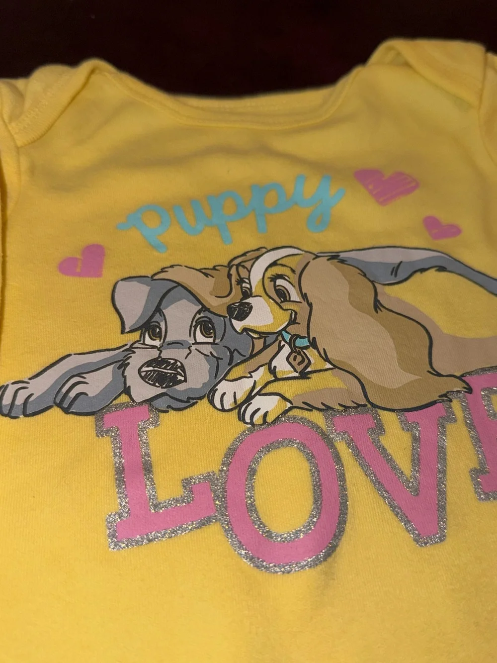 Disney Yellow 'Puppy Love' Long-Sleeve One-Piece